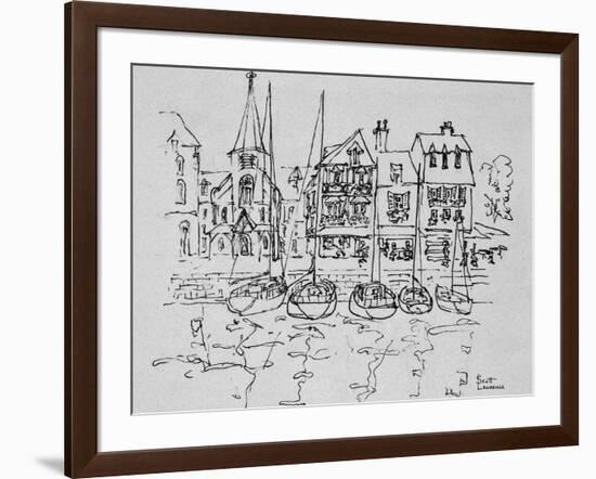 Boats rest in the port at Honfleur, Normandy, France-Richard Lawrence-Framed Photographic Print