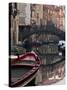 Boats Rest on Still Canal Water, Venice, Italy-Wendy Kaveney-Stretched Canvas