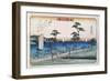 Boats Returning to Harbour at Ottomo-Ando Hiroshige-Framed Giclee Print