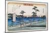 Boats Returning to Harbour at Ottomo-Ando Hiroshige-Mounted Giclee Print