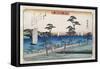 Boats Returning to Harbour at Ottomo-Ando Hiroshige-Framed Stretched Canvas