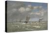 Boats Returning to Port, Trouville, 1894 (Oil on Canvas, Marouflaged to Aluminum)-Eugene Louis Boudin-Stretched Canvas