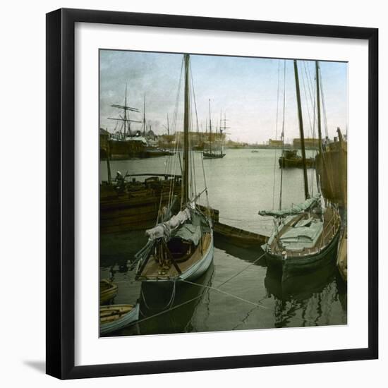 Boats, Saint-Nazaire (Loire-Atlantique, France), around 1900-Leon, Levy et Fils-Framed Photographic Print