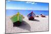 Boats Stored on a Caribbean Beach, Puerto Rico-George Oze-Mounted Photographic Print