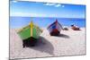 Boats Stored on a Caribbean Beach, Puerto Rico-George Oze-Mounted Photographic Print