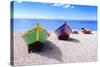 Boats Stored on a Caribbean Beach, Puerto Rico-George Oze-Stretched Canvas