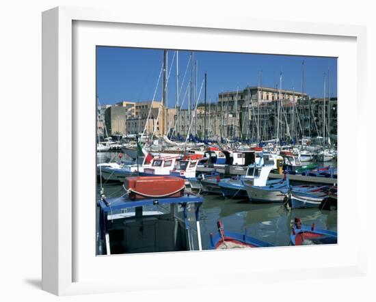 Boats, the Old Fort, La Cala, Palermo, Sicily, Italy-Peter Thompson-Framed Photographic Print