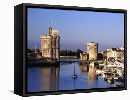 Boats, Vieux Port, Tour Saint-Nicolas, Tour De La Chaine, La Rochelle, France-David Barnes-Framed Stretched Canvas