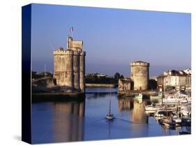 Boats, Vieux Port, Tour Saint-Nicolas, Tour De La Chaine, La Rochelle, France-David Barnes-Stretched Canvas