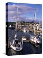 Boats, with Dover Castle Beyond, Dover, Kent, England, United Kingdom-Charles Bowman-Stretched Canvas