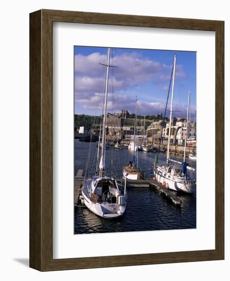 Boats, with Dover Castle Beyond, Dover, Kent, England, United Kingdom-Charles Bowman-Framed Photographic Print