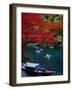 Boats with Tourists Showing Arashiyama's Autumn Colours, Kyoto, Japan-Frank Carter-Framed Photographic Print