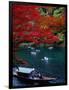 Boats with Tourists Showing Arashiyama's Autumn Colours, Kyoto, Japan-Frank Carter-Framed Photographic Print