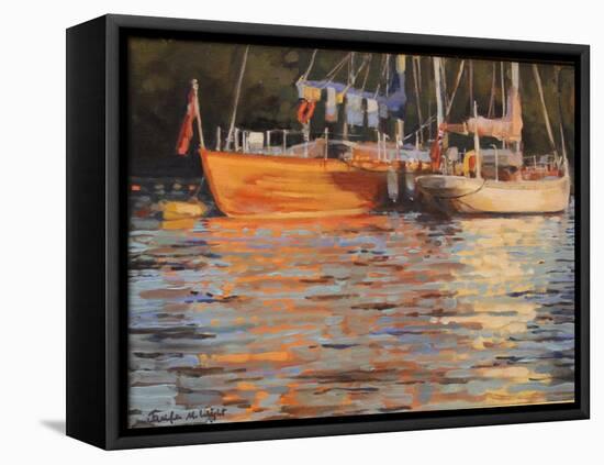 Boats-Jennifer Wright-Framed Stretched Canvas