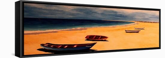 Boavista - Capo Verde Beach and Boats-Markus Bleichner-Framed Stretched Canvas