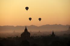 A Beautiful Sunrise over the Buddhist Temples in Bagan-Boaz Rottem-Stretched Canvas