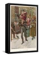 Bob Cratchit and Tiny Tim-null-Framed Stretched Canvas