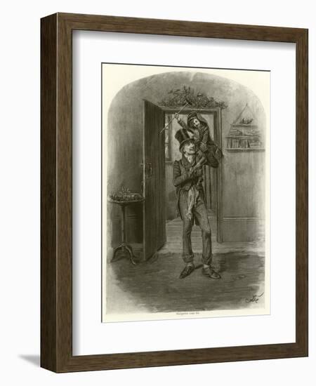 Bob Cratchit and Tiny Tim-Frederick Barnard-Framed Giclee Print