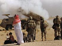 Saudi Arabia Army Soldiers Watching Multiple Rocket Launch System-Bob Daugherty-Photographic Print