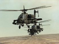 Saudi Arabia Army U.S. Forces Apache Assault Helicopters Kuwait Crisis-Bob Daugherty-Stretched Canvas