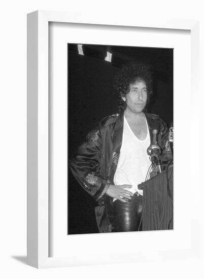Bob Dylan at Podium-null-Framed Art Print