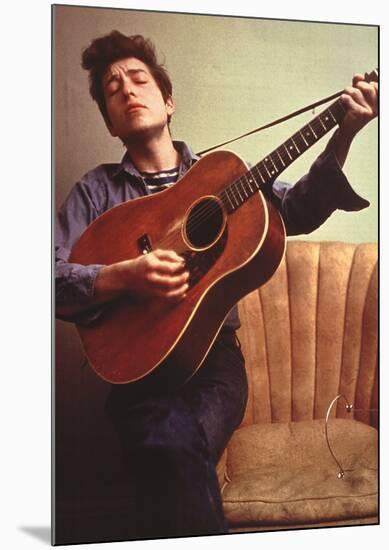 Bob Dylan Young with Guitar Music Poster Print-null-Mounted Poster