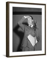 Bob Hope During Show for Soldiers During WWII-null-Framed Photographic Print