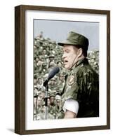 Bob Hope entertains the troops in Vietnam, ca. late 1960s-null-Framed Photo