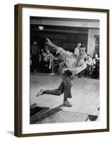 Bob Jones Bowling with a Cigar Hanging Out of His Mouth-Ralph Morse-Framed Photographic Print