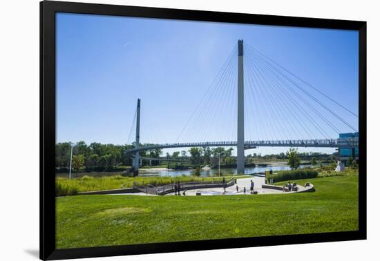 Bob Kerrey Pedestrian Bridge Crossing Missouri River from Nebraska to Iowa, Omaha, Nebraska, Usa-Michael Runkel-Framed Photographic Print