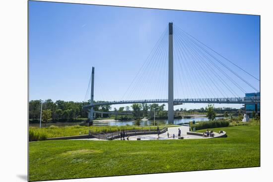 Bob Kerrey Pedestrian Bridge Crossing Missouri River from Nebraska to Iowa, Omaha, Nebraska, Usa-Michael Runkel-Mounted Premium Photographic Print