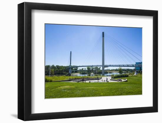 Bob Kerrey Pedestrian Bridge Crossing Missouri River from Nebraska to Iowa, Omaha, Nebraska, Usa-Michael Runkel-Framed Photographic Print