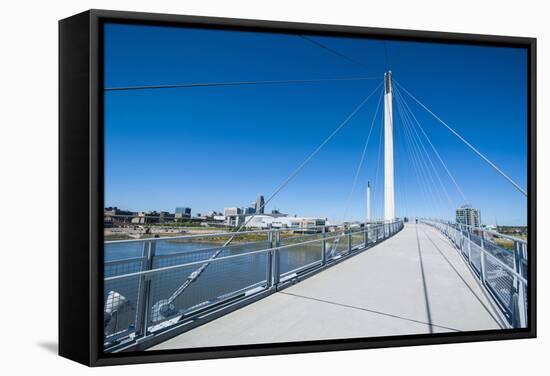Bob Kerrey Pedestrian Bridge Crossing the Missouri River from Nebraska to Iowa-Michael Runkel-Framed Stretched Canvas