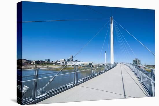 Bob Kerrey Pedestrian Bridge Crossing the Missouri River from Nebraska to Iowa-Michael Runkel-Stretched Canvas