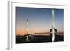 Bob Kerrey Pedestrian Bridge, Missouri River, Omaha, Nebraska, USA-Walter Bibikow-Framed Photographic Print