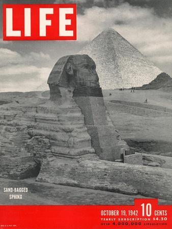 Sand-bagged Sphinx, Wartime Worries over Things of Antiquity, October 19, 1942