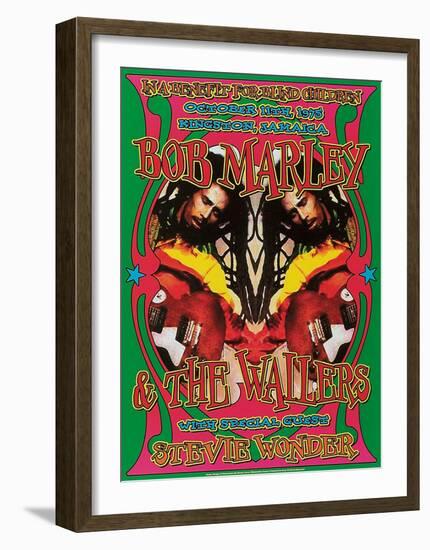 Bob Marley & Stevie Wonder-Dennis Loren-Framed Art Print