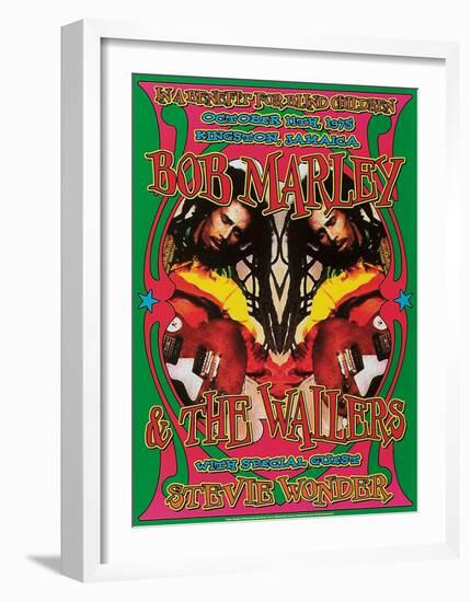 Bob Marley & Stevie Wonder-Dennis Loren-Framed Art Print