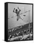 Bob Richards Competing in the High Jump at 1952 Olympics-Ralph Crane-Framed Stretched Canvas