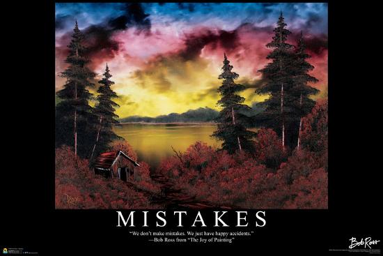 Bob Ross - Mistakes-Bob Ross-Lamina Framed Poster