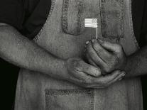 Man Holding Small American Flag-Bob Rowan-Photographic Print