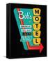 Bob's Motel in Black-JJ Brando-Framed Stretched Canvas