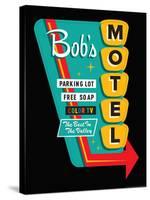 Bob's Motel in Black-JJ Brando-Stretched Canvas