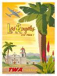 Fly TWA Los Angeles 1950s-Bob Smith-Mounted Art Print