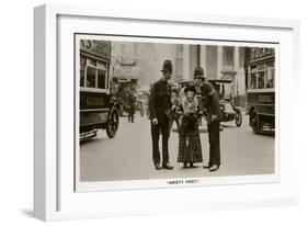 Bobbies with Old Lady-null-Framed Art Print