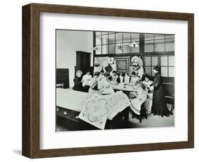 Bobbin Lace and Embroidery Class, Northern Polytechnic, London, 1907-null-Framed Photographic Print