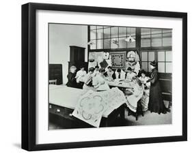 Bobbin Lace and Embroidery Class, Northern Polytechnic, London, 1907-null-Framed Premium Photographic Print