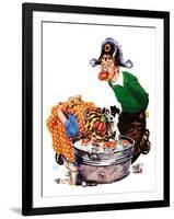 Bobbing for Apples - Child Life-Keith Ward-Framed Giclee Print