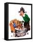 Bobbing for Apples - Child Life-Keith Ward-Framed Stretched Canvas