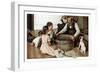 Bobbing for Apples (or Grandfather Bobbing for Apples with his Grandkids)-Norman Rockwell-Framed Giclee Print